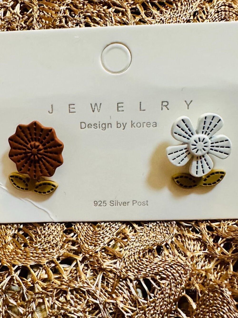 ✨ Whimsical Matte Flower Studs – Boho-Glam Floral Earring Duo ✨
